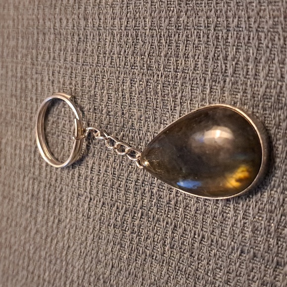 Large Teardrop Labradorite Keychain (2) - Picture 2 of 6